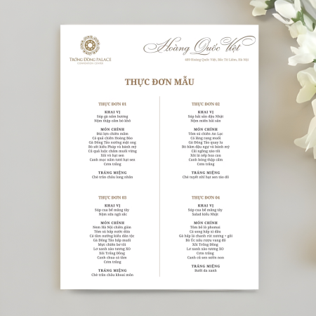 Menu Tiệc cưới