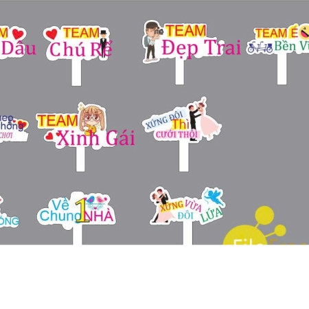 Hashtag cầm tay sự kiện cưới sáng tạo, thiết kế theo yêu cầu