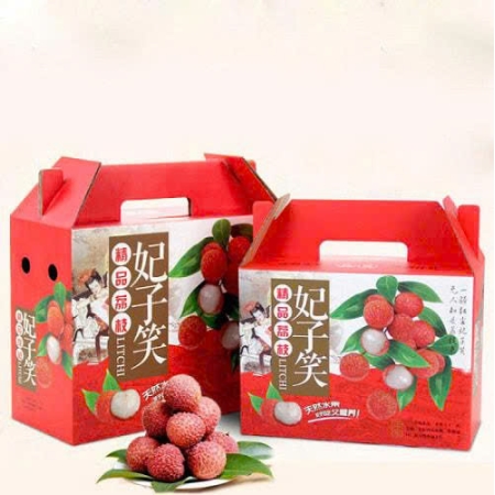 Hộp giấy quai xách đựng trái cây cao cấp