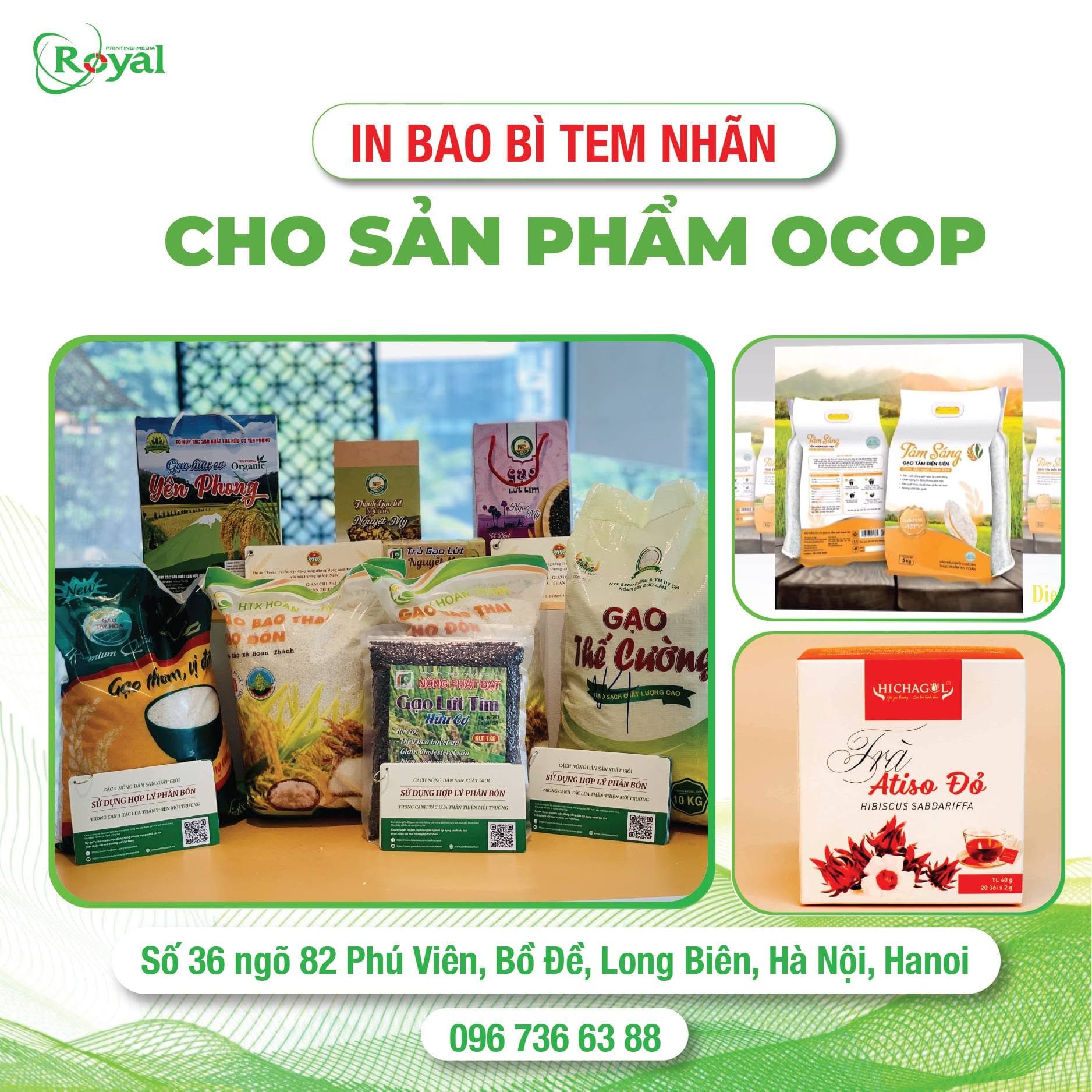Dịch vụ in hộp OCOP và bao bì tem nhãn nông sản làng nghề giá xưởng In Royal
