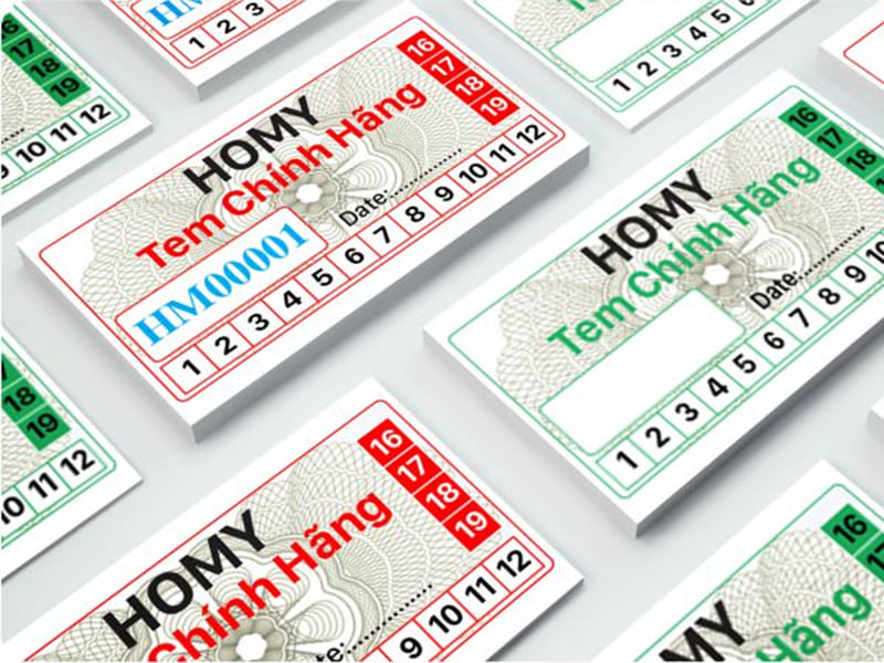 Tem vỡ bảo h&agrave;nh ch&iacute;nh h&atilde;ng Homy c&oacute; số thứ tự