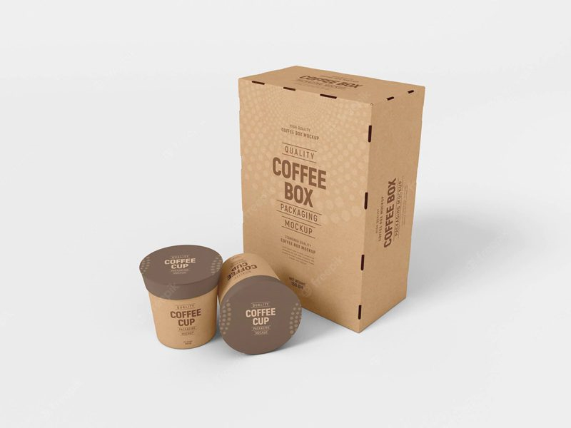Hộp giấy Kraft đựng c&agrave; ph&ecirc; take away
