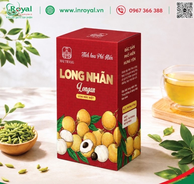 Hộp giấy đựng Long Nh&atilde;n Hưng Y&ecirc;n Mai Trang