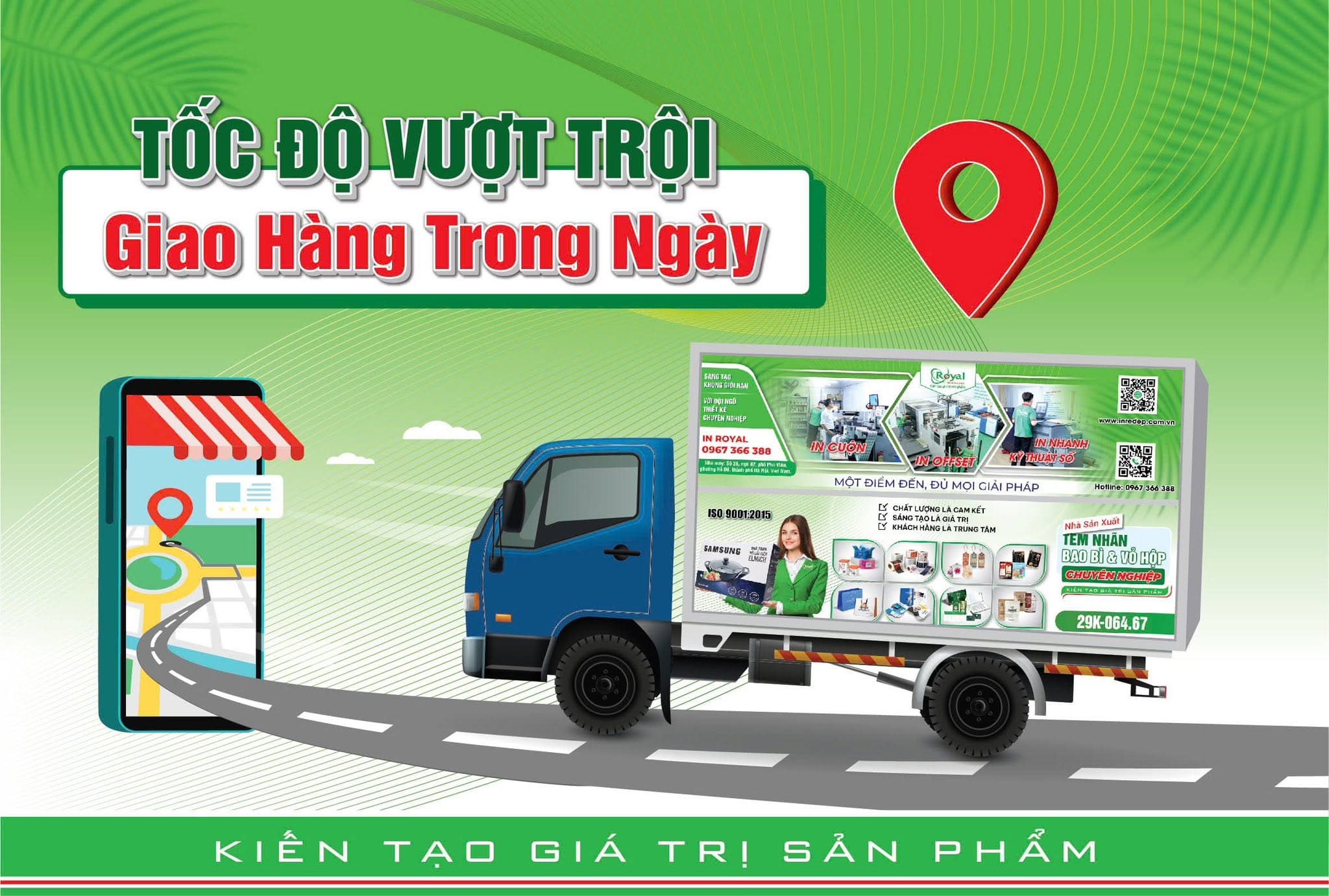Ch&iacute;nh s&aacute;ch giao h&agrave;ng nhanh tem nh&atilde;n bao b&igrave; In Royal