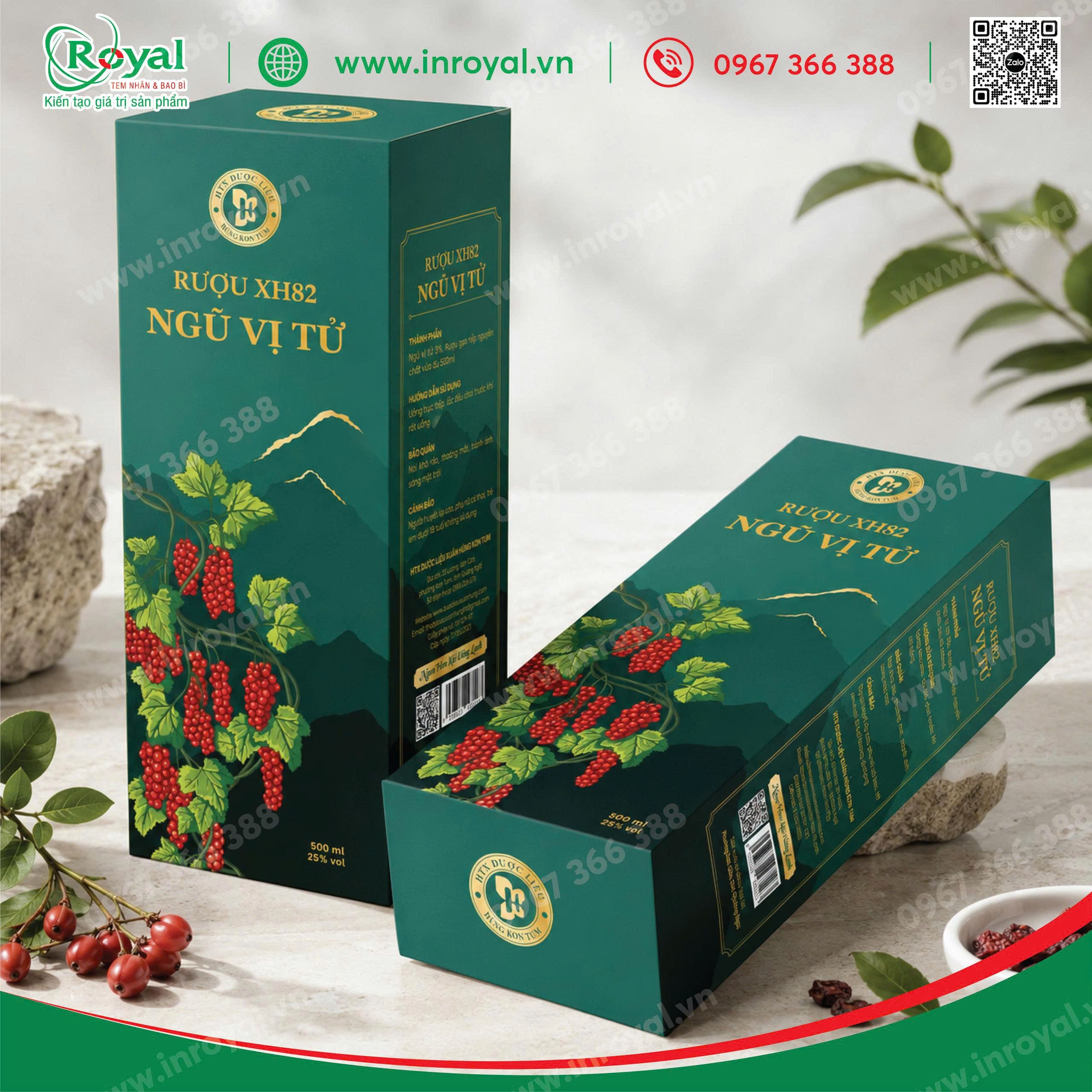 Hộp giấy đựng rượu thảo mộc Ngũ Vị Tử
