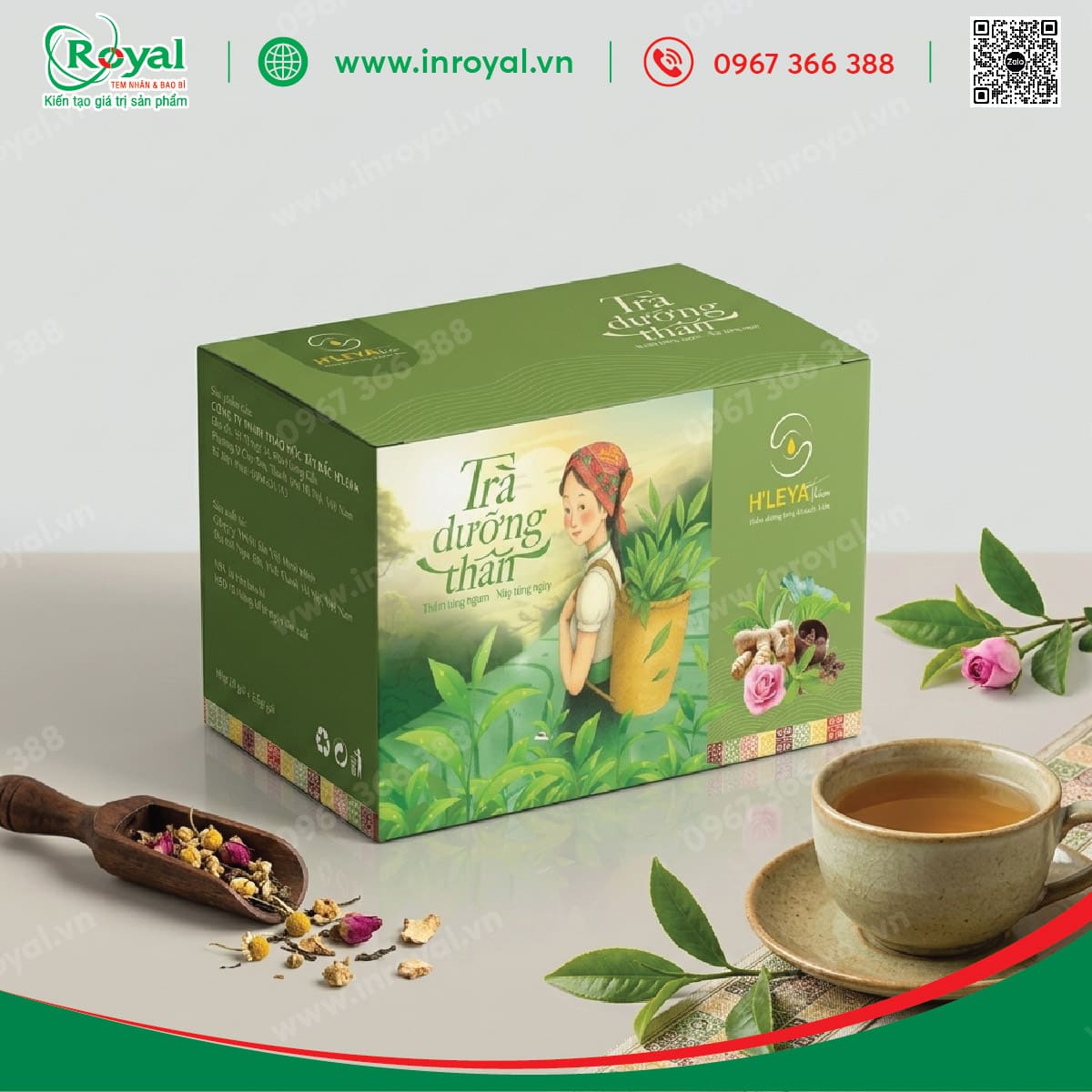 Hộp trà nắp gài H'LEYA